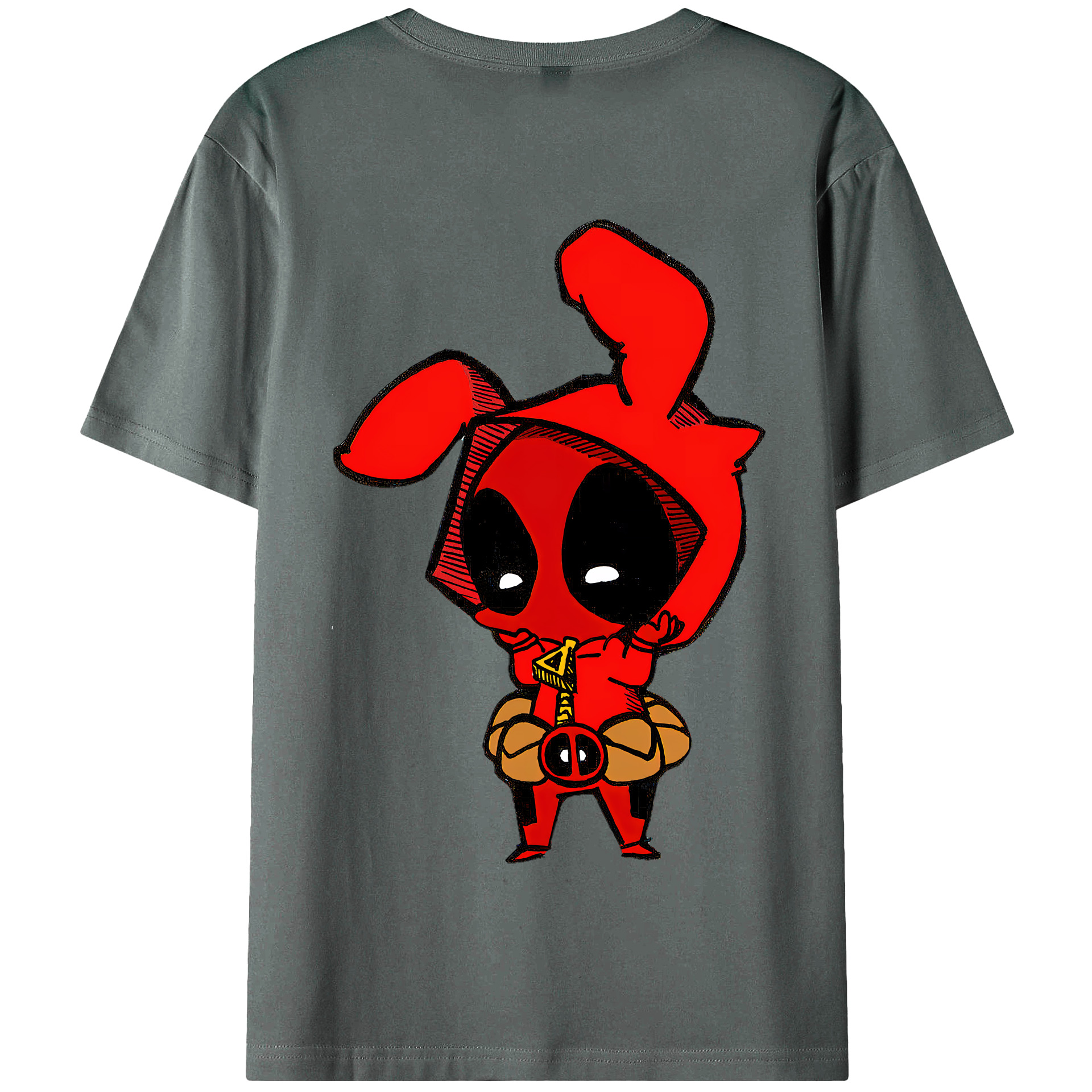 （画像用） Deadpool デッドプール 綿100％半袖Tシャツ（背面プリント）